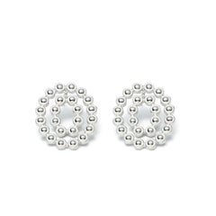 RSNY round ring smart stud earrings - RSNY R2120A Copper Rhodium Plated/Tremella Needle Size: 21 * 25 * 2mm three-dimensional geometric design/mirror-grade Seiko polishing/pure manual carving process/sterling silver high-quality ear needles