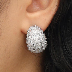 RSNY Diamond Stud Earrings - RSNY R1880 Size: 18 * 24 * 13mm Diamond grade delicate section/sterling silver high-quality ear acupuncture/high toughness spring ear buckle/lightweight brand craftsmanship