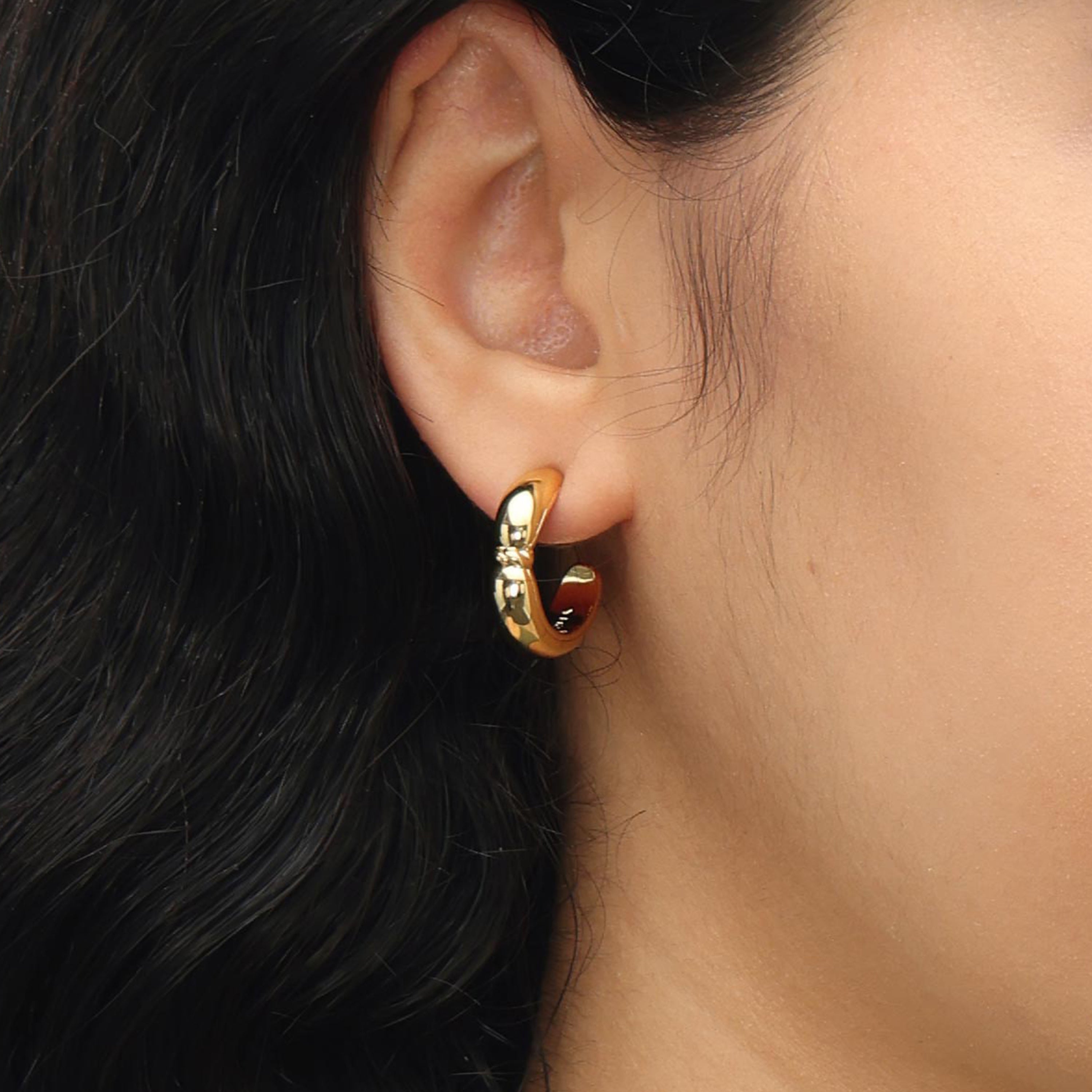 RSNY geometric earrings - RSNY R2091B Copper Gold Plated/S925 Tremella Needle/Brand Ear Plug Weight: 8.4g Size: 20 * 6 * 20mm Geometric winding elements/commuter simple size: shape/sterling silver high-quality ear needles/mirror-grade Seiko polishing/lightweight brand craftsmanship