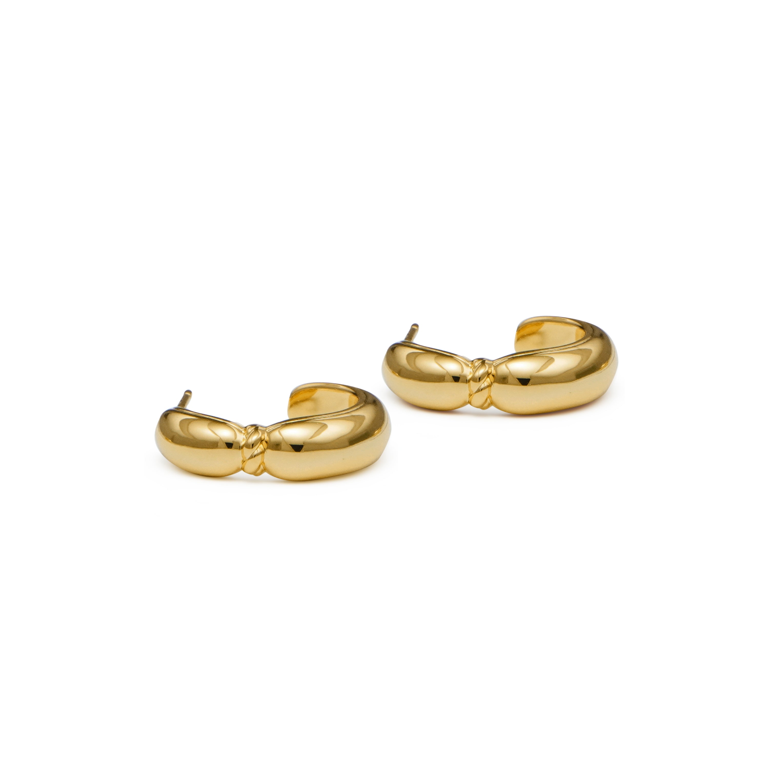 RSNY geometric earrings - RSNY R2091B Copper Gold Plated/S925 Tremella Needle/Brand Ear Plug Weight: 8.4g Size: 20 * 6 * 20mm Geometric winding elements/commuter simple size: shape/sterling silver high-quality ear needles/mirror-grade Seiko polishing/lightweight brand craftsmanship