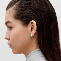 RSNY Eye of Rome stud earrings - RSNY R2166A 铜镀铑/银耳针 约20*13*6mm 立体感几何设计/镜面级精工抛光/精选优质仿钻石/纯银高品质耳针