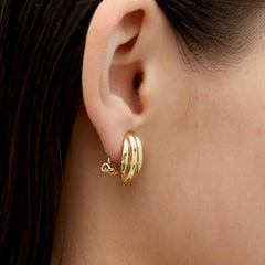 RSNY simple Roman stud earrings - RSNY R2125B 铜镀金/银耳针 约15*19*5mm 几何感切面造型/几何缠绕感元素/镜面级精工抛光/微厚重精巧质感