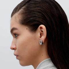 RSNY Redeen Styling Earrings - RSNY R2116A 铜镀铑/银耳针 约15*18*5mm 钻石型设计元素/时尚感几何造型/轻量化镂空工艺/微厚重精巧质感