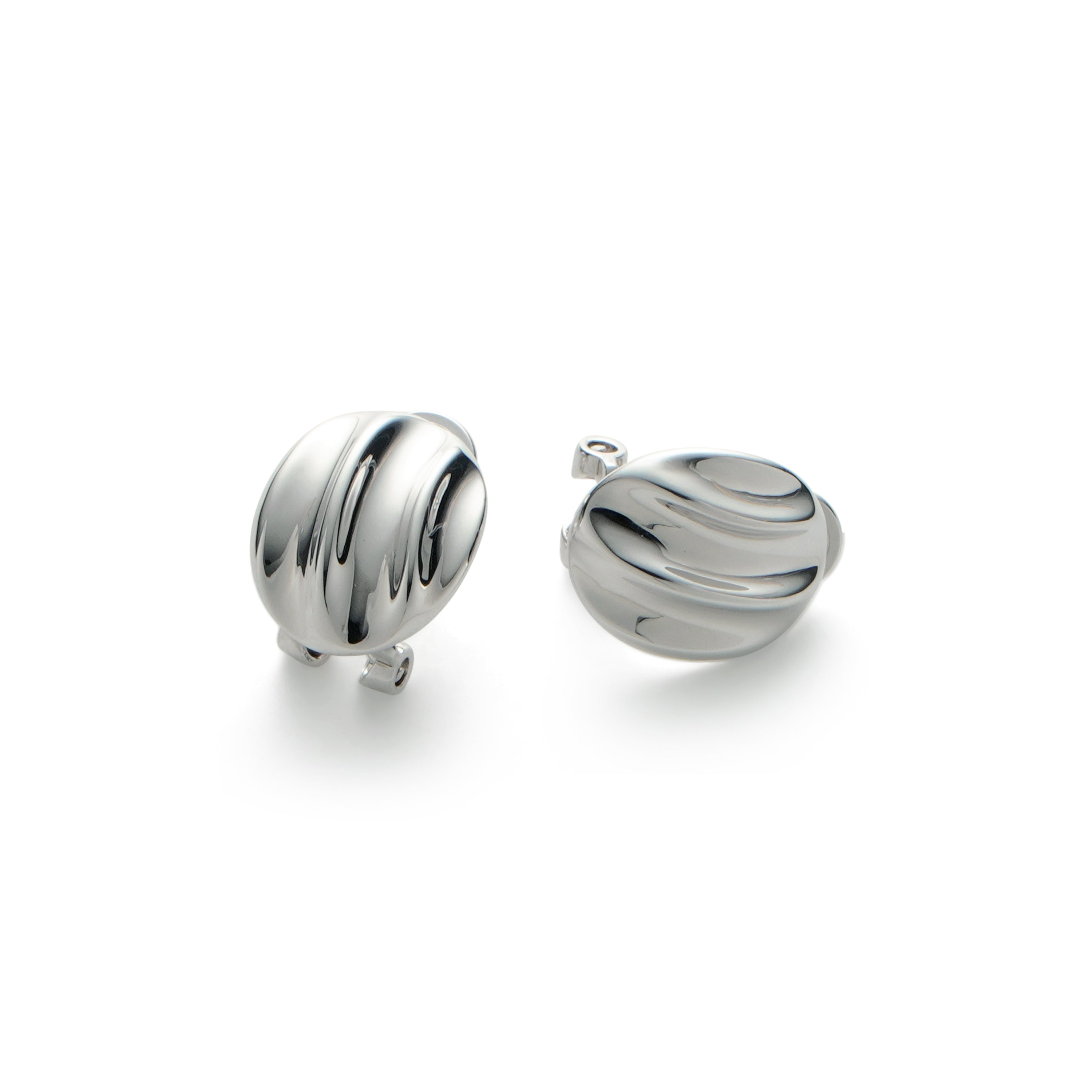 RSNY simple Roman stud earrings - RSNY R2125A 铜镀铑/银耳针 约15*19*5mm 几何感切面造型/几何缠绕感元素/镜面级精工抛光/微厚重精巧质感