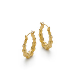 RSNY Roman style earrings - RSNY R2133B 铜镀金/银耳针 约5*22*20mm 时尚绕圈纹设计/通勤款几何造型/纯手工精雕工艺/纯银高品质耳针