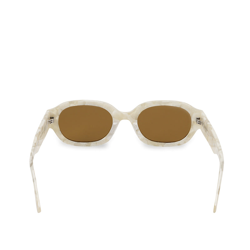RSNY UN Retro Oval Sunglasses - RSNY ·MJ0007D · Plate/nylon lenses · Frame width 148.5mm/temple length 147mm · Lens width 53mm/height 38.2mm · Unisex retro oval shape design/0 touch metal logo/widened temple is more comfortable to wear/customized white retro texture plate