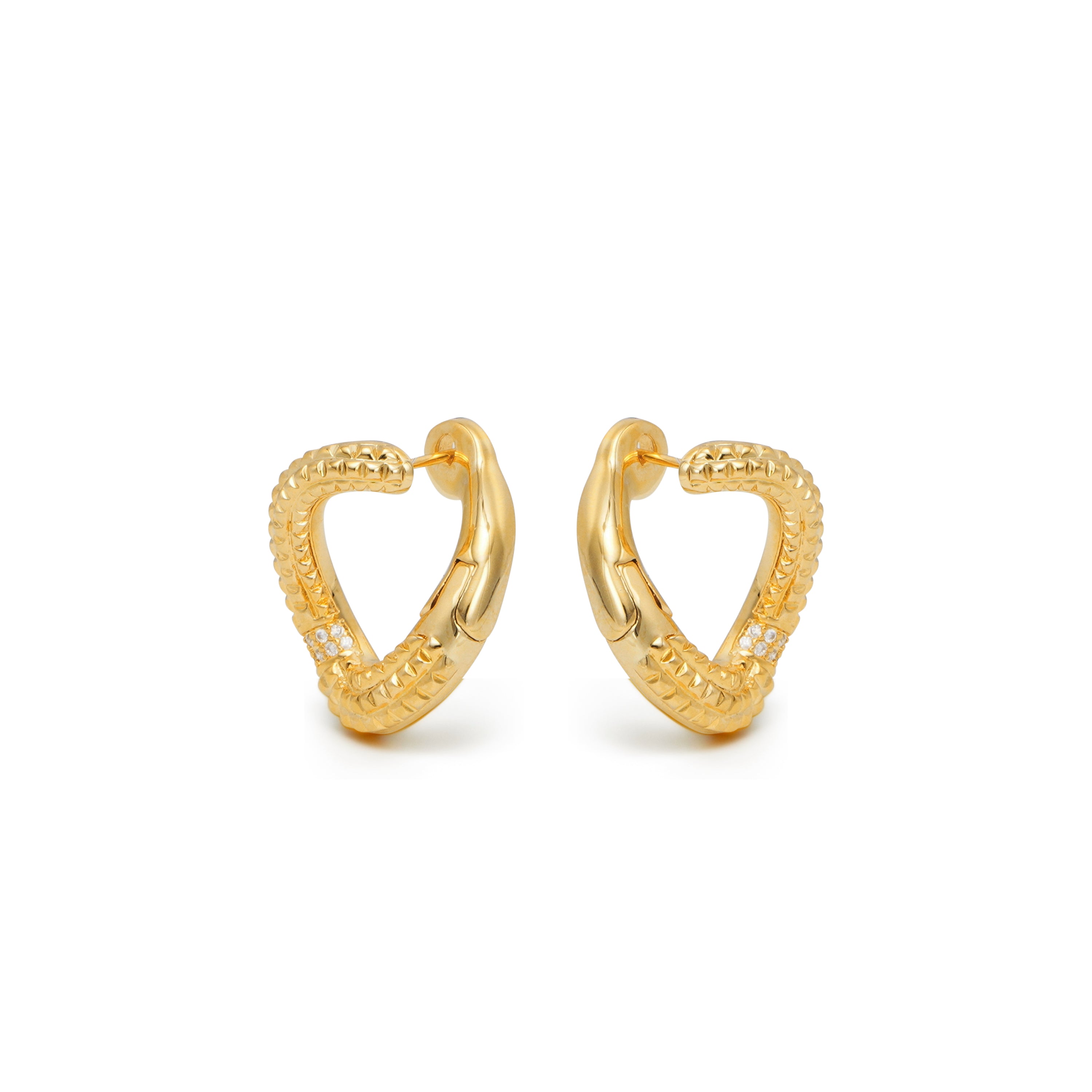 RSNY diamond pattern chain earrings - RSNY R2083B 铜镀金/银耳针约18*24*14mm 钻石纹设计元素/几何感切面造型/纯银高品质耳针/精巧感开合设计