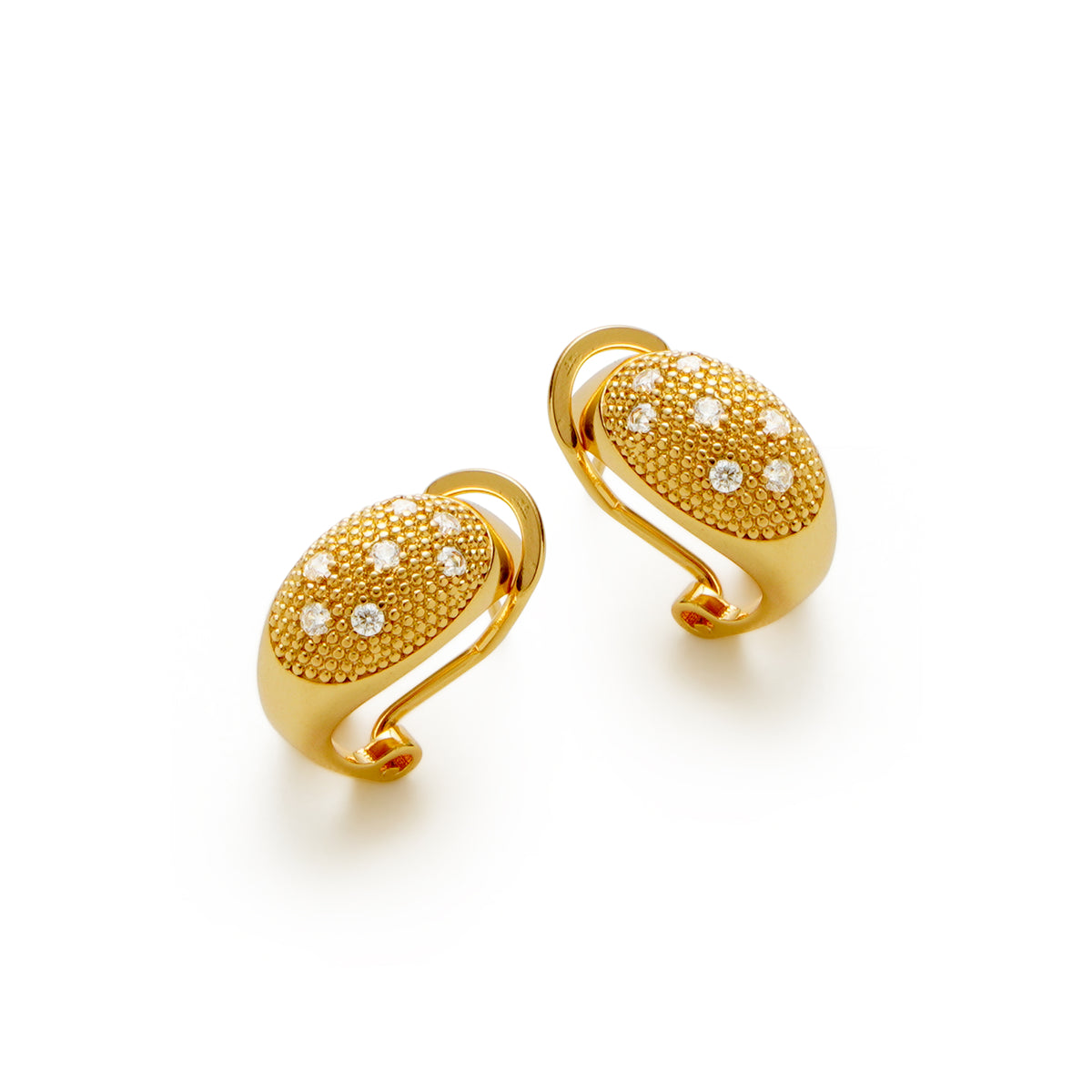 RSNY Geometric Earrings - RSNY R2182B 铜镀金/银耳针 约18*10*10mm 钻石纹设计元素/几何感切面造型/纯银高品质耳针/精巧感开合设计