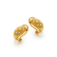 RSNY Geometric Earrings - RSNY R2182B 铜镀金/银耳针 约18*10*10mm 钻石纹设计元素/几何感切面造型/纯银高品质耳针/精巧感开合设计