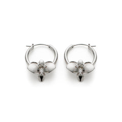 RSNY orchid earrings - RSNY R2115A Copper Rhodium Plated/Tremella Needle Size: 5 * 27 * 21mm Elegant flower elements/fashionable geometric shape/sterling silver high-quality ear needles/pure handmade fine carving process