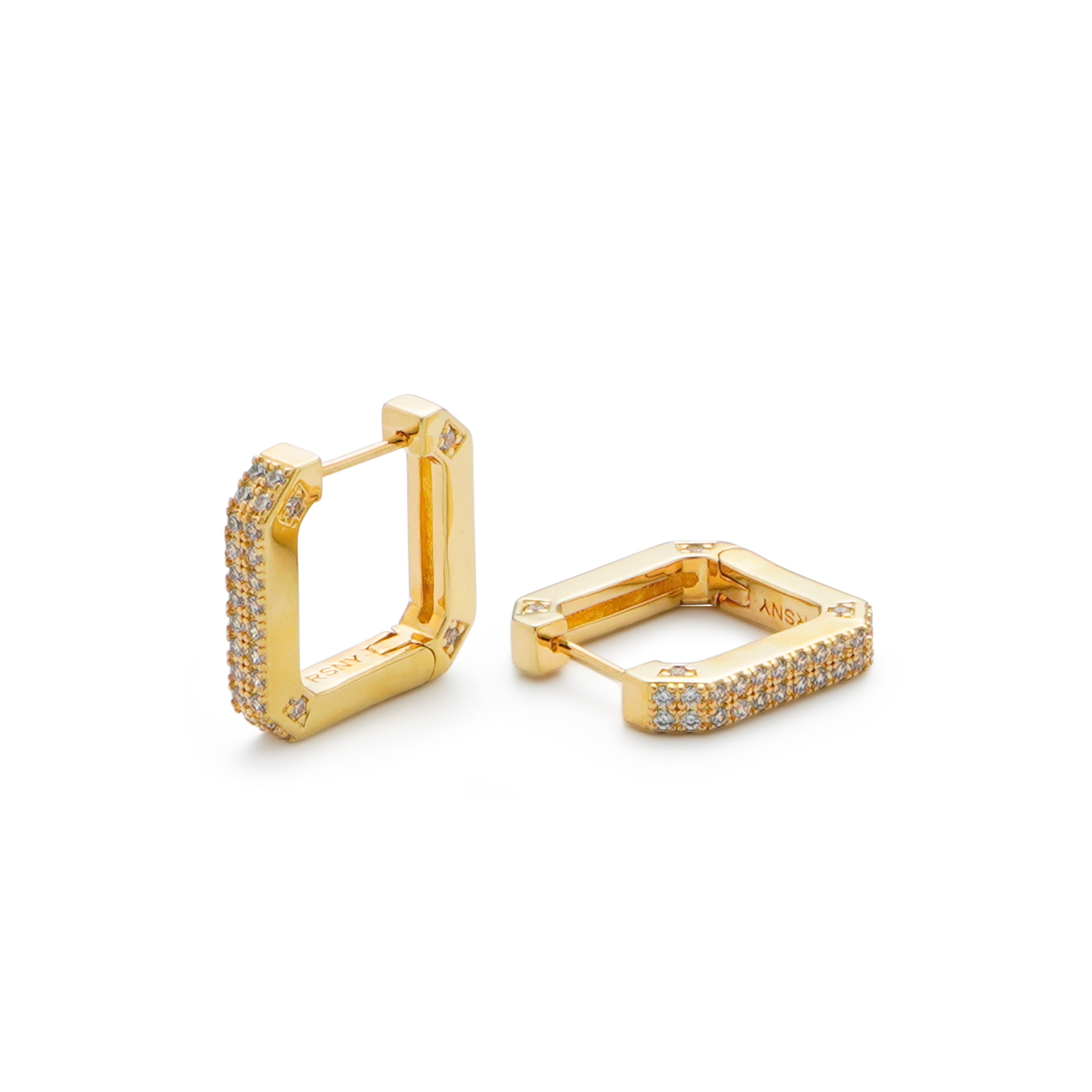 RSNY Redeen Diamond Earrings - RSNY R2101B 铜镀金/银耳针 约3*17*17mm 钻石级精巧切面/镜面级精工抛光/精致感细节处理/纯银高品质耳针