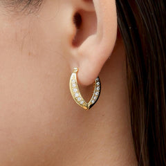 RSNY Simple Roman Earrings - RSNY R2149B 铜镀金/银耳针 约4*15*20mm 几何感切面造型/镜面级精工抛光/纯手工镶嵌技艺/纯银高品质耳针