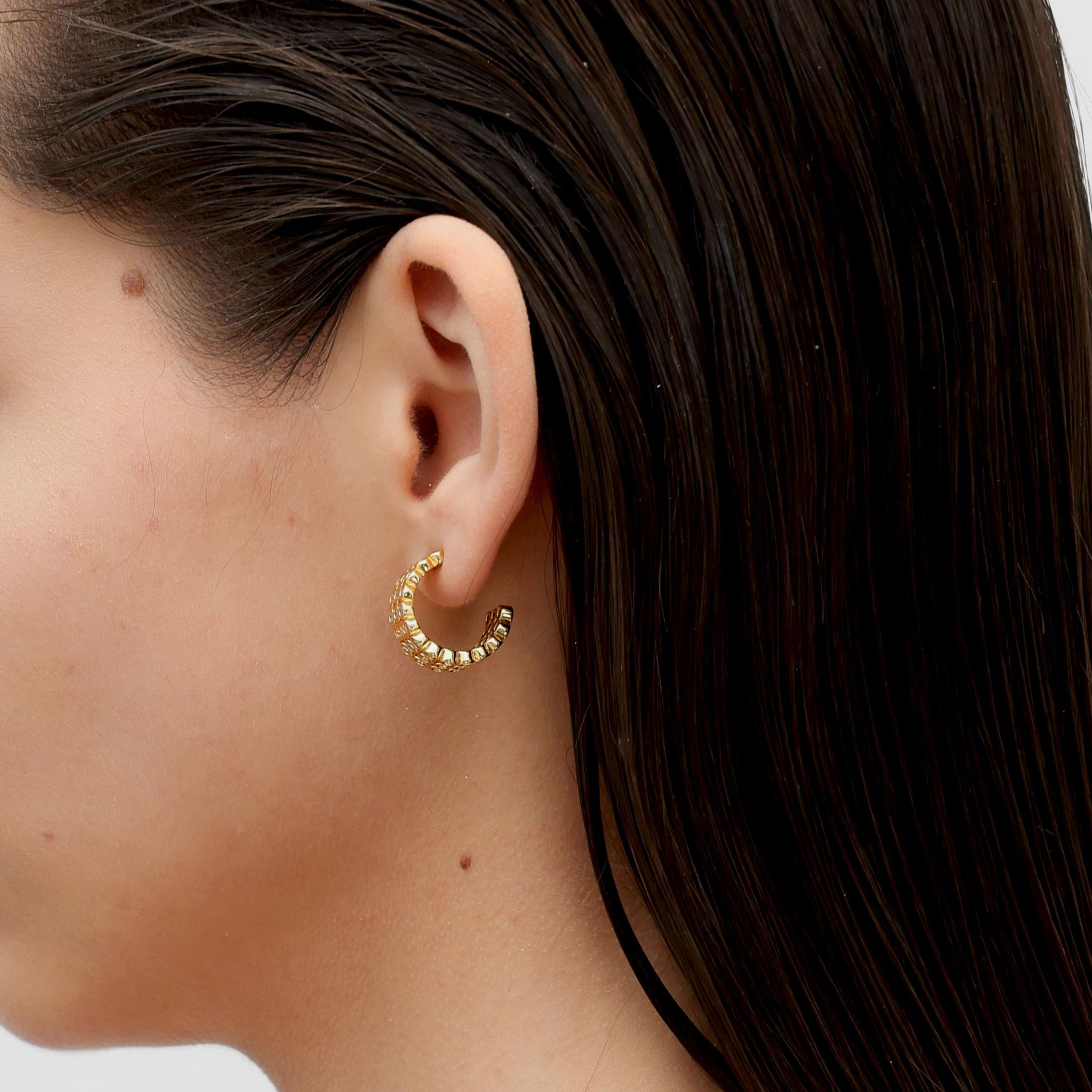 RSNY diamond shaped earrings - RSNY 1789W 铜镀金/银耳针 约8*18*18mm 钻石级精巧切面/纯银高品质耳针/高韧性弹簧耳扣/轻量化品牌工艺