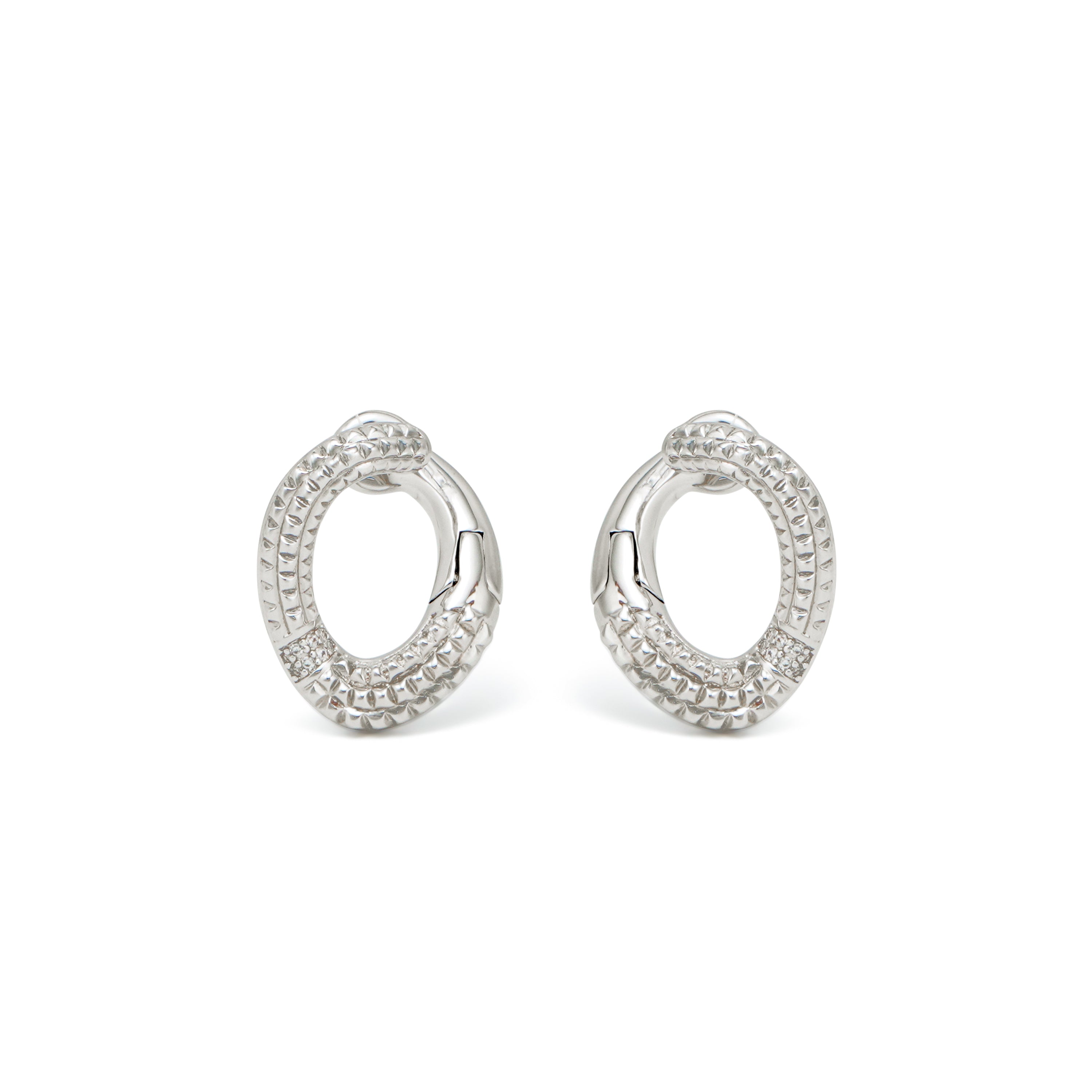 RSNY diamond pattern chain earrings - RSNY R2083A Copper Rhodium Plated/Tremella Needle Size: 18 * 24 * 14mm Diamond pattern design elements/geometric section shape/sterling silver high-quality ear needles/exquisite opening and closing design