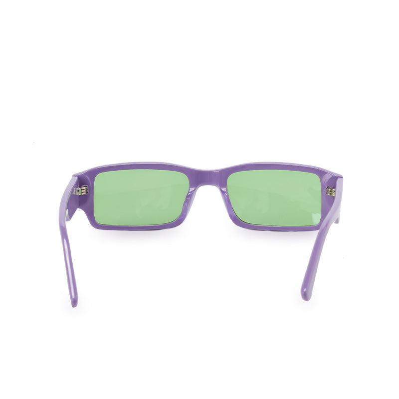 RSNY UN Falt square sunglasses - RSNY ·MJ0004D · Plate/nylon lenses · Frame width 148mm/temple length 145mm · Lens width 53mm/height 30.1mm · Unisex geometry box version design/0 touch metal logo/Milan Fashion Week popular purple color scheme