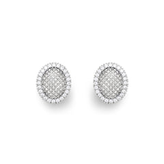 RSNY Diamond Egg Earrings - RSNY R2042A Copper Rhodium Plated/S925 Tremella Needle/Cubic Zirconia Weight: 5.4g Size: 15 * 13 * 5mm Diamond pattern design elements/sterling silver high-quality ear needles/pure manual inlay skills/mirror-level precision polishing/lightweight brand craftsmanship