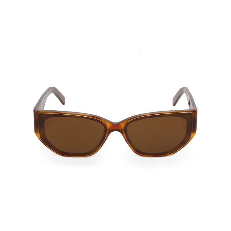 RSNY Grande SQUARE Sunglasses - RSNY ·MJ0013B · Plate/nylon lenses · Frame width 145.3mm/temple length 145mm Lens width 62.5mm/height 42.5mm · Unisex flat embedded square frame design/0 touch metal logo/widened temple to wear more comfortable/light brown color frame and dark brown temple gradual change color scheme