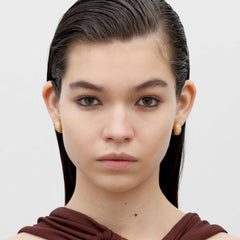 RSNY Geometric Earrings - RSNY R2182B 铜镀金/银耳针 约18*10*10mm 钻石纹设计元素/几何感切面造型/纯银高品质耳针/精巧感开合设计