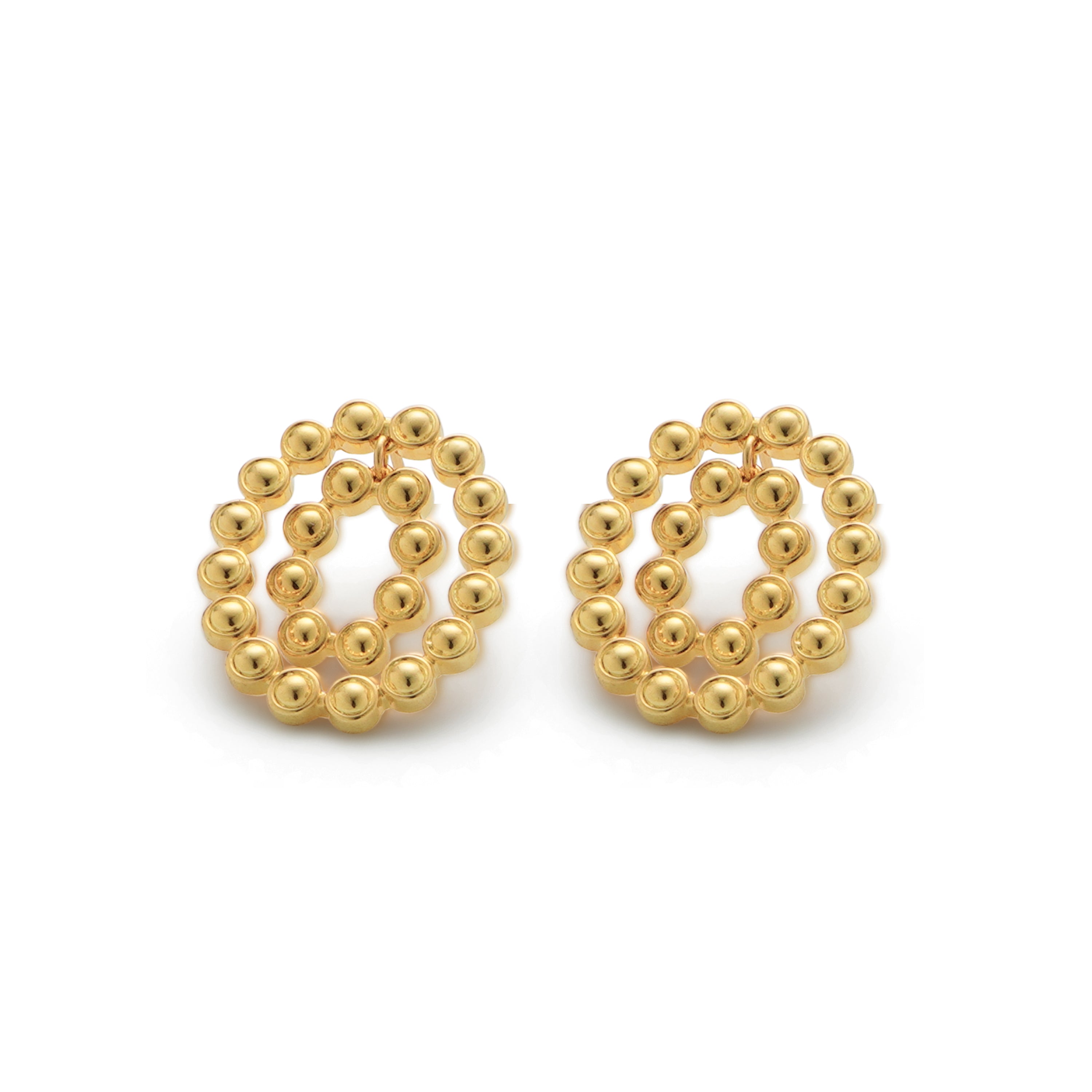 RSNY round ring smart stud earrings - RSNY R2120B 铜镀金/银耳针 约21*25*2mm 立体感几何设计/镜面级精工抛光/纯手工精雕工艺/纯银高品质耳针