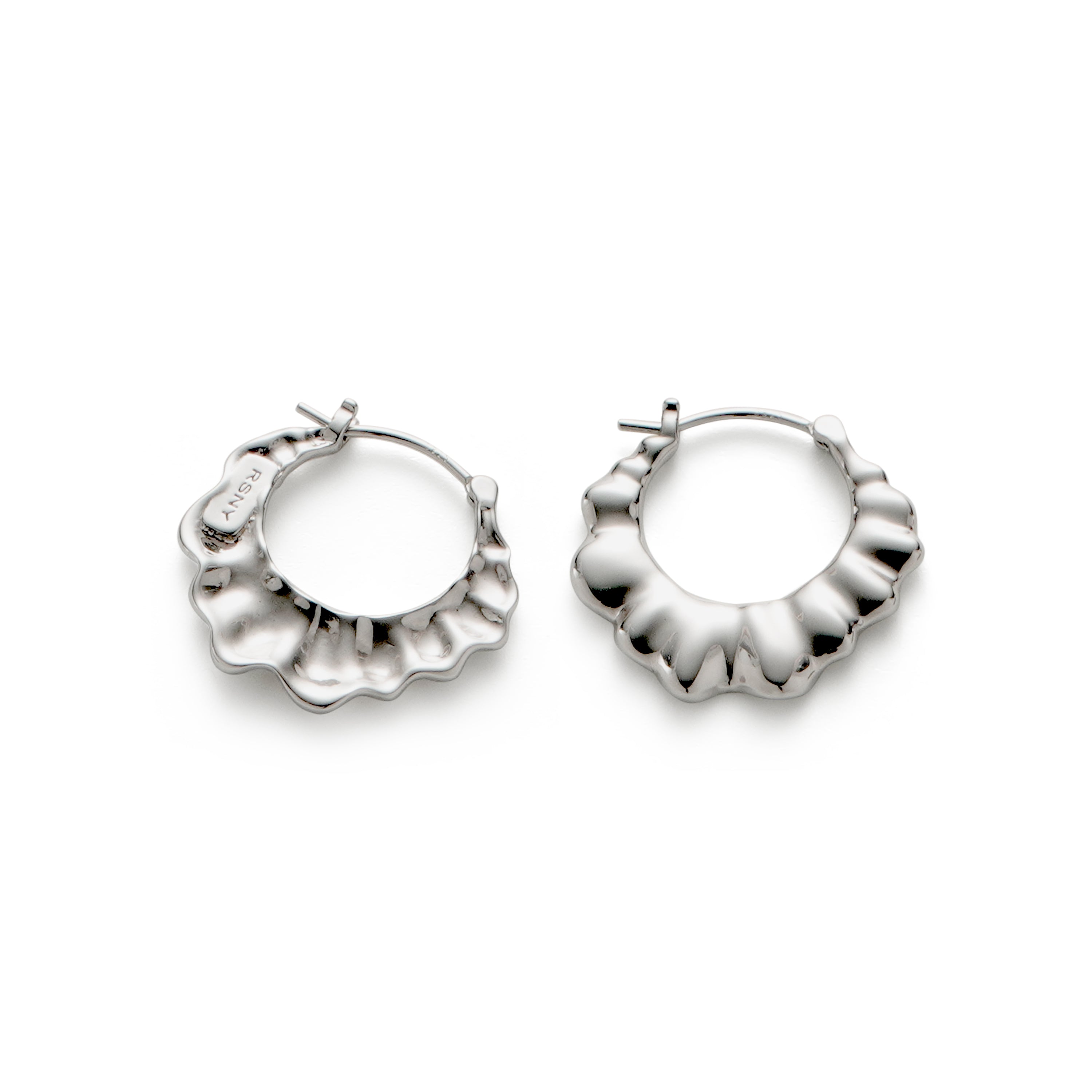 RSNY pleated earrings - RSNY R2132A Copper Rhodium Plated/Tremella Needle Size: 2 * 22 * 25mm Corrugated Design Elements/Commuter Simplicity Size: Styling/Mirror Seiko Polishing/Delicate Detail Processing