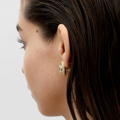 RSNY diamond texture stud earrings - RSNY R2063B 铜镀金/S925银耳针/立方氧化锆/品牌耳堵 重量:13.4g 约22*18*11mm 钻石纹设计元素/精选优质仿钻石/纯银高品质耳针/镜面级精工抛光/轻量化品牌工艺