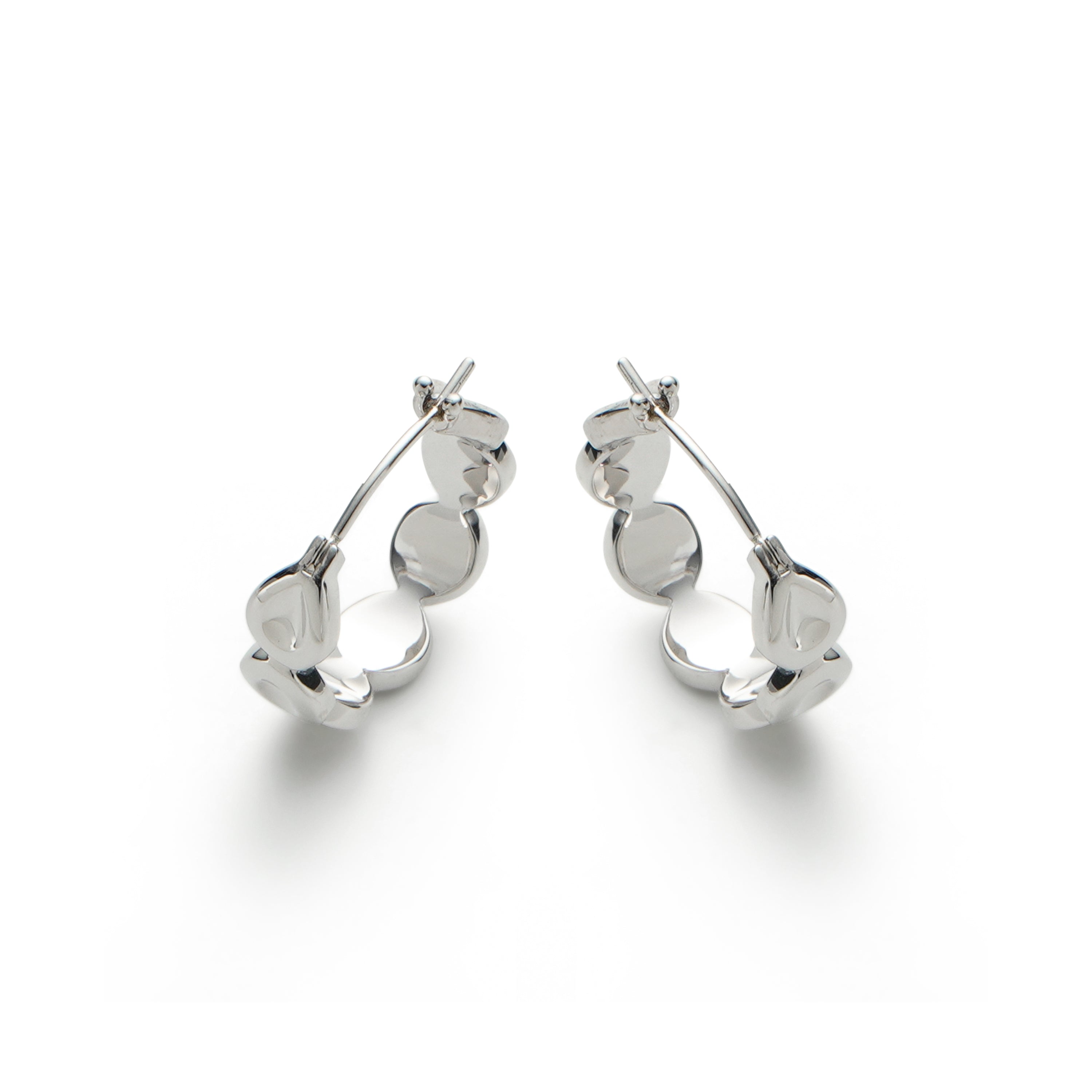 RSNY simple styling earrings - RSNY R2105A 铜镀铑/银耳针 约19*6*19时尚绕圈纹设计/镜面级精工抛光/轻量化品牌工艺/纯银高品质耳针