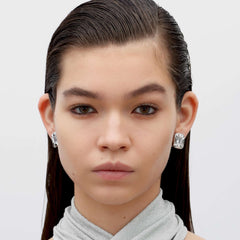 RSNY Redeen Styling Earrings - RSNY R2116A 铜镀铑/银耳针 约15*18*5mm 钻石型设计元素/时尚感几何造型/轻量化镂空工艺/微厚重精巧质感