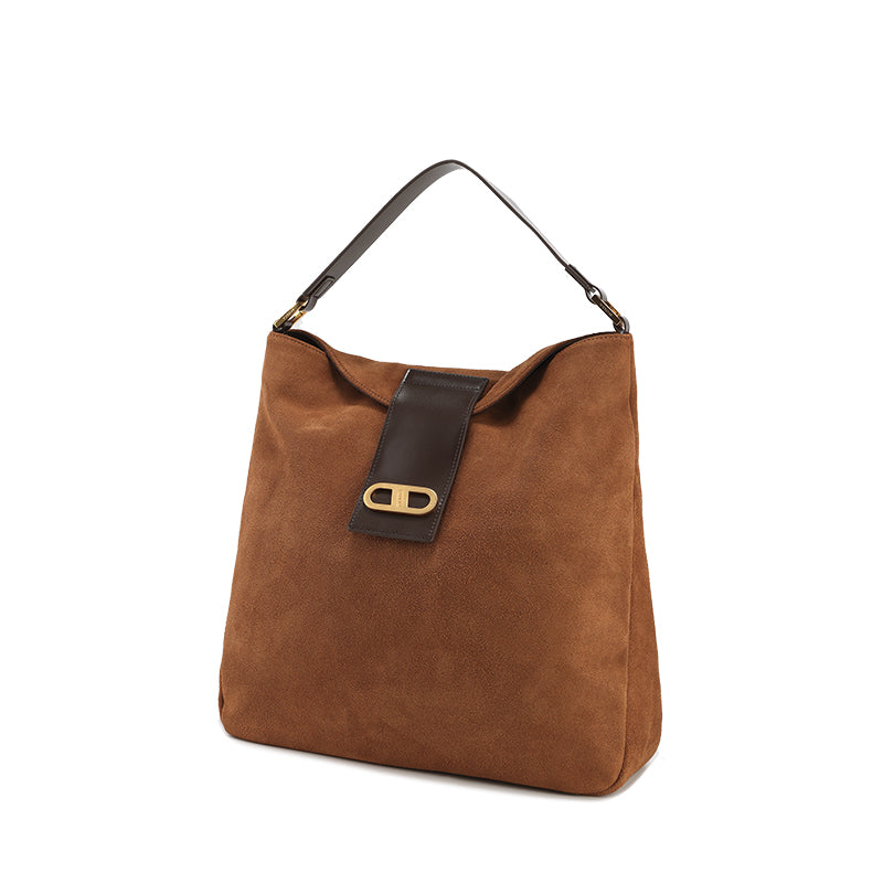 RSNY The Audrey Bag - Large - RSNY Length 36 * Width 10 * Height 35cm Shoulder strap 40cm net size brown cow leather, brown cow suede leather, iconic metal LOGO decoration, main interlayer