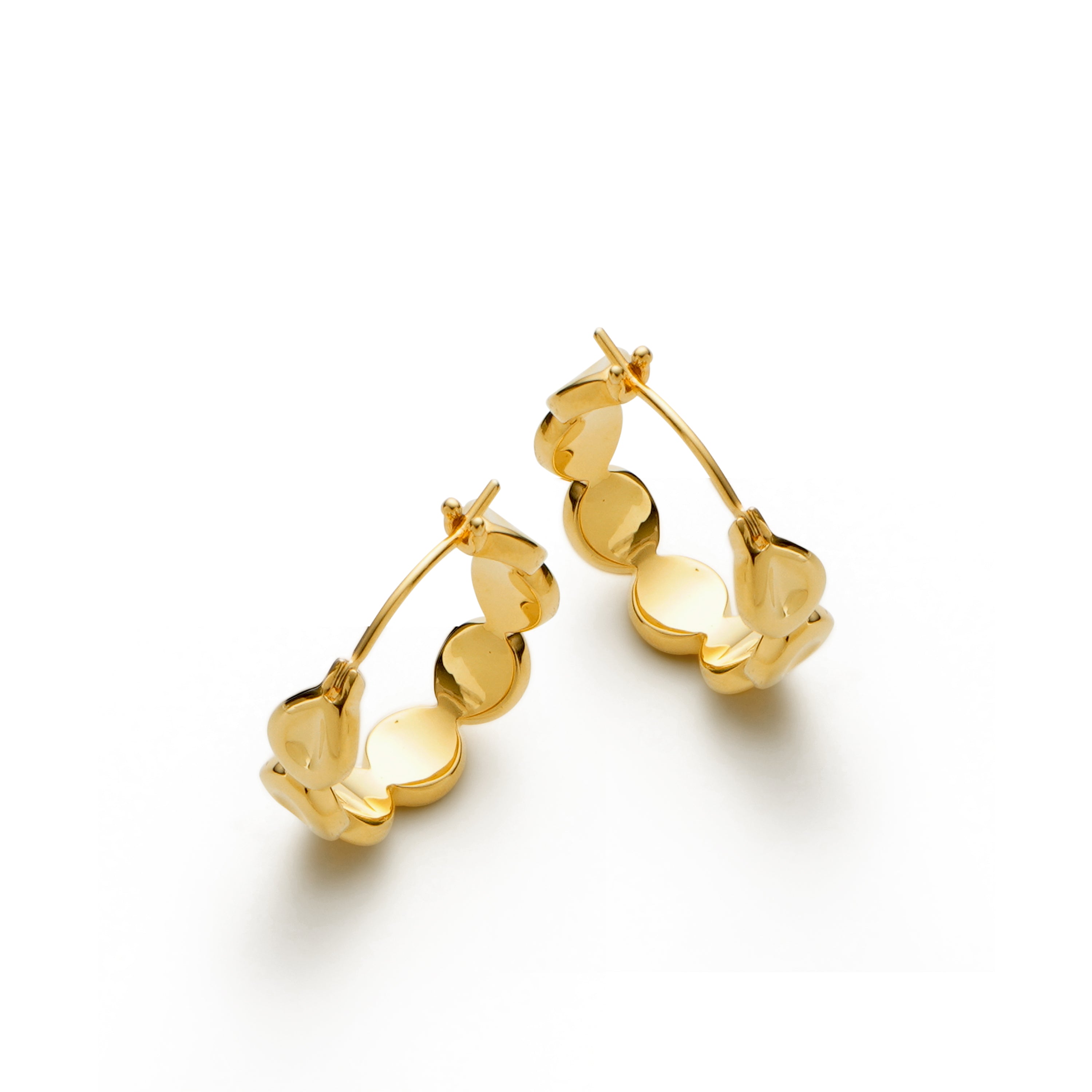 RSNY simple styling earrings - RSNY R2105B 铜镀金/银耳针 约19*6*19mm 时尚绕圈纹设计/镜面级精工抛光/轻量化品牌工艺/纯银高品质耳针