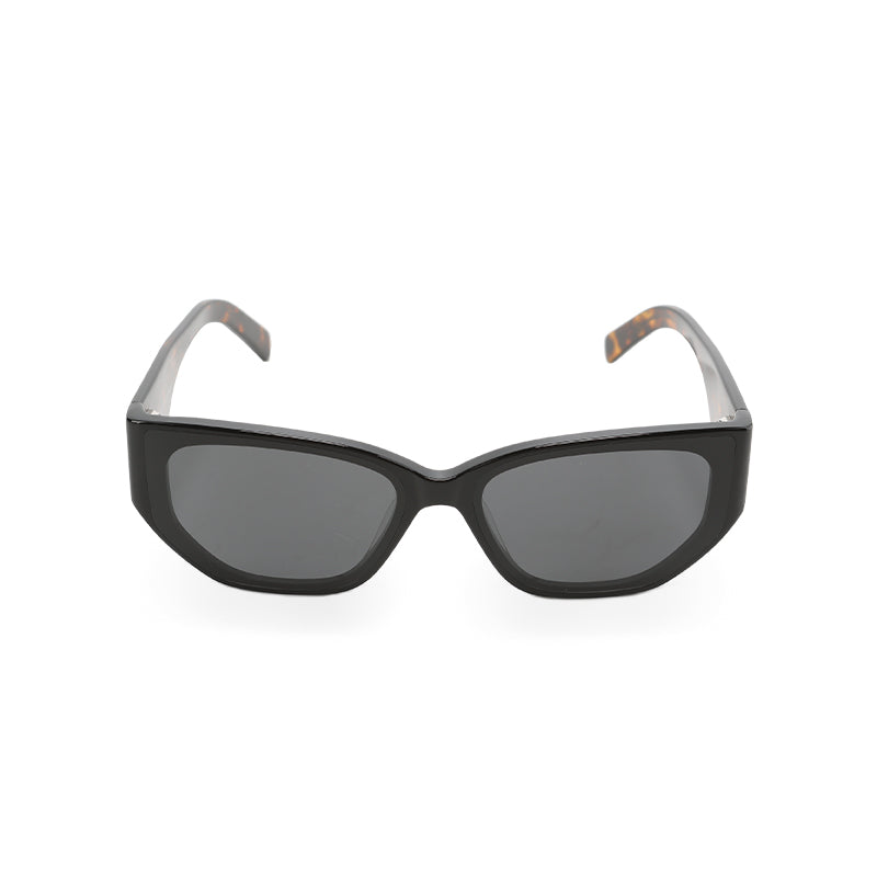 RSNY Grande SQUARE Sunglasses - RSNY ·MJ0013A · Plate/nylon lenses · Frame width 145.3mm/temple length 145mm Lens width 62.5mm/height 42.5mm · Unisex flat embedded square frame design/0 touch metal logo/Wide temple is more comfortable to wear/Black frame and tortoiseshell pattern temple mix and match color matching
