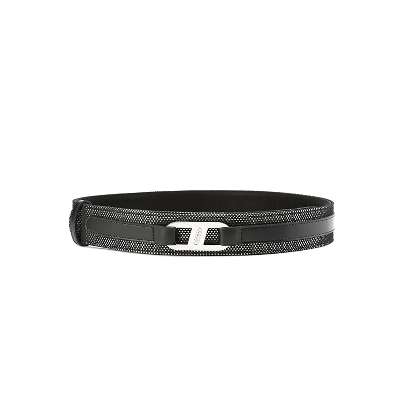 RSNY Urban Flex Fashion Belt - RSNY ·RSNY ·PD0102 · Cow leather/glossy touch fabric/leather fabric/brand metal decorative buckle · Length 105cm * Width 3.5cm · Wear size 54-75cm · Composite design of multi-layer leather and fabric/modern polka dot glossy fabric