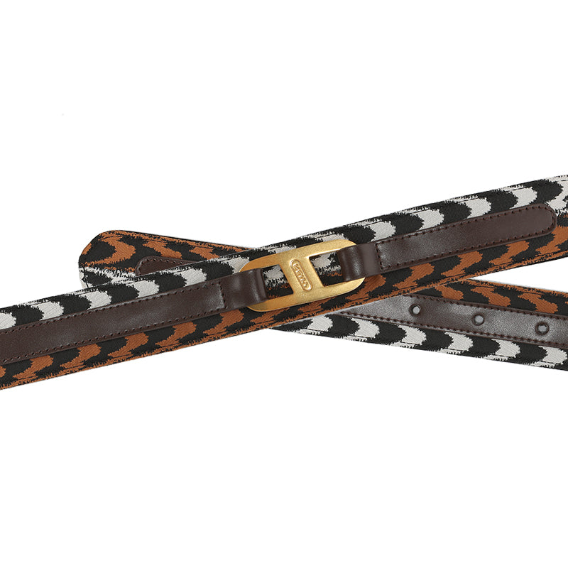RSNY Urban Flex Fashion Belt - RSNY ·RSNY ·PD0104 · Cow leather/three-dimensional jacquard craft fabric/leather fabric/brand metal decorative buckle · Length 105cm * Width 3.5cm · Wear size 54-75cm · Composite design of multi-layer leather and fabric/three-dimensional jacquard process