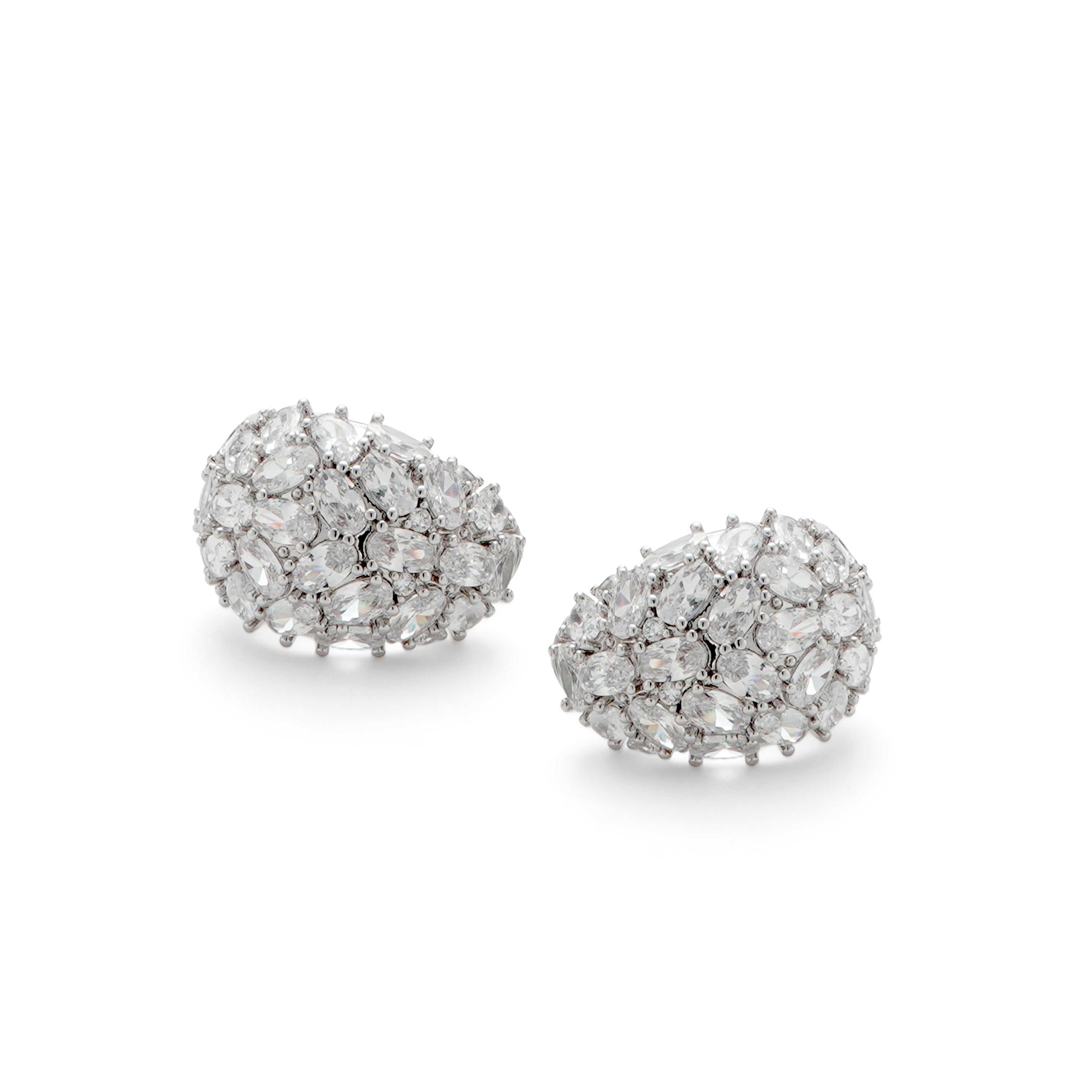 RSNY Diamond Stud Earrings - RSNY R1880 Size: 18 * 24 * 13mm Diamond grade delicate section/sterling silver high-quality ear acupuncture/high toughness spring ear buckle/lightweight brand craftsmanship