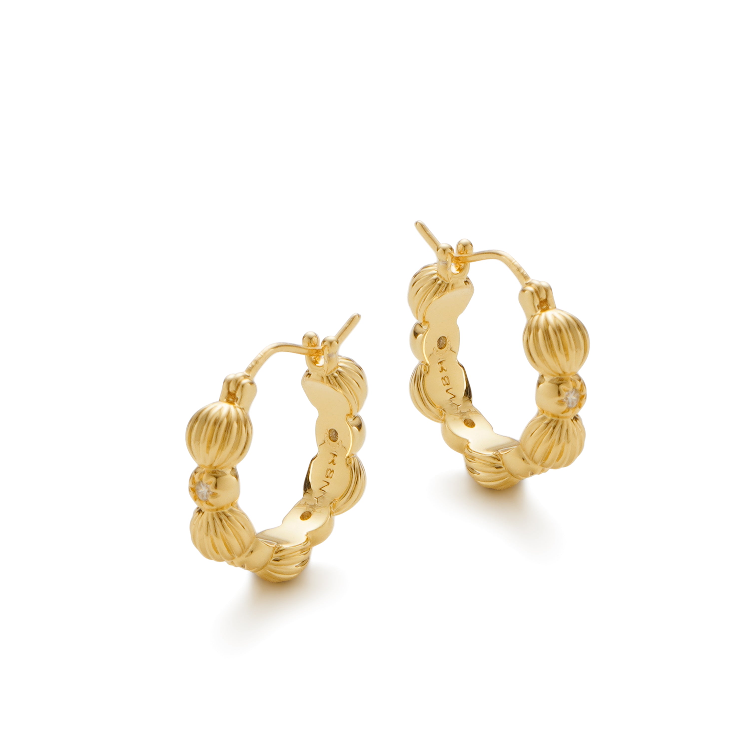RSNY simple styling earrings - RSNY R2148B 铜镀金/银耳针 约5*20*20mm 几何缠绕感元素/通勤款简约造型/纯手工精雕工艺/纯银高品质耳针