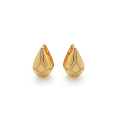 RSNY Water Drop Diamond Stud Earrings - RSNY R2112B 铜镀金/银耳针 约12*18*13mm 时尚感几何造型/镜面级精工抛光/精致感细节处理/钻石级精巧切面