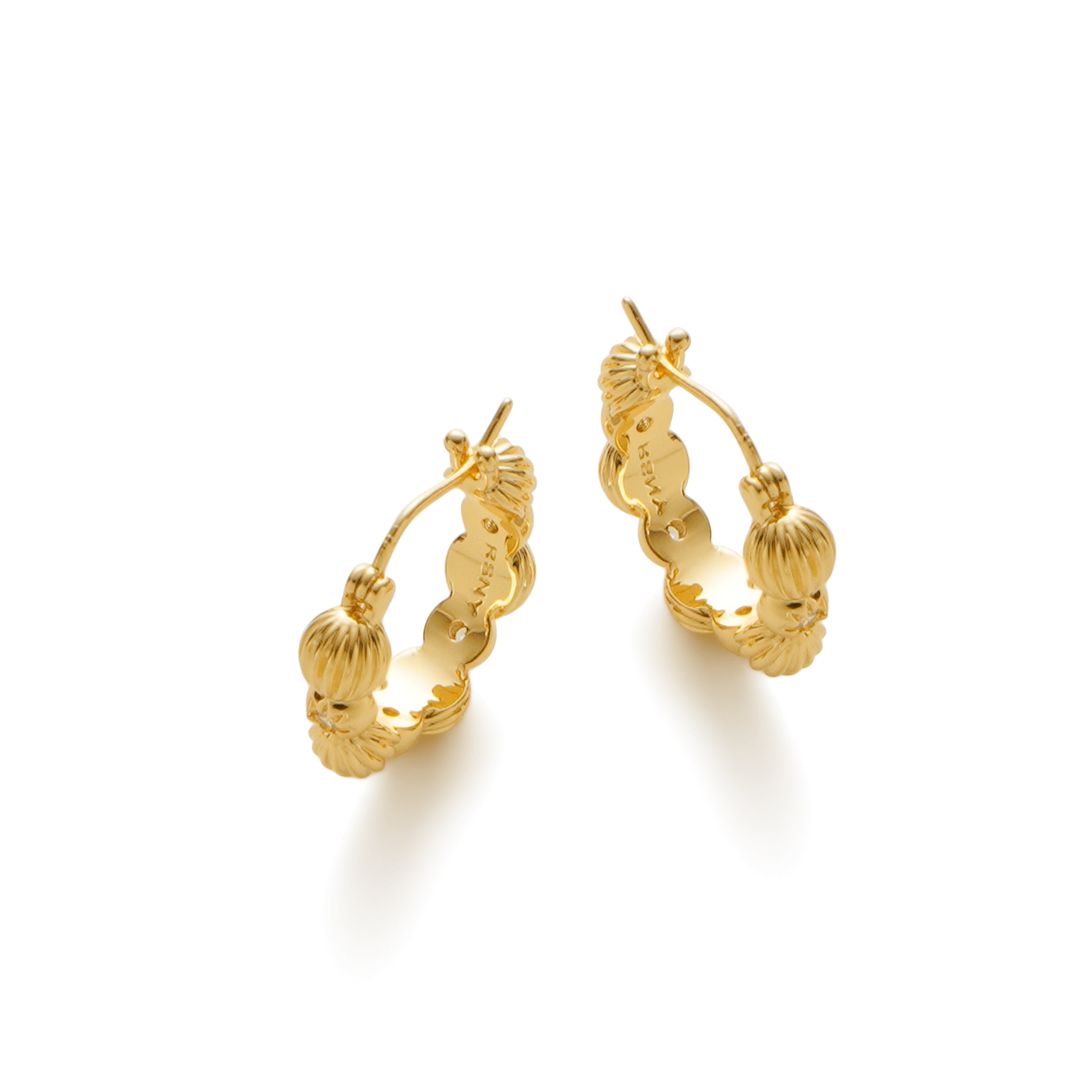 RSNY simple styling earrings - RSNY R2148B 铜镀金/银耳针 约5*20*20mm 几何缠绕感元素/通勤款简约造型/纯手工精雕工艺/纯银高品质耳针