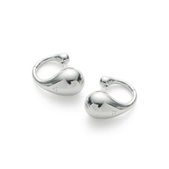 RSNY geometric streamlined earrings - RSNY R2160A 铜镀铑/银耳针 约14*23*26mm 不规则设计元素/时尚感几何造型/镜面级精工抛光/微厚重精巧质感