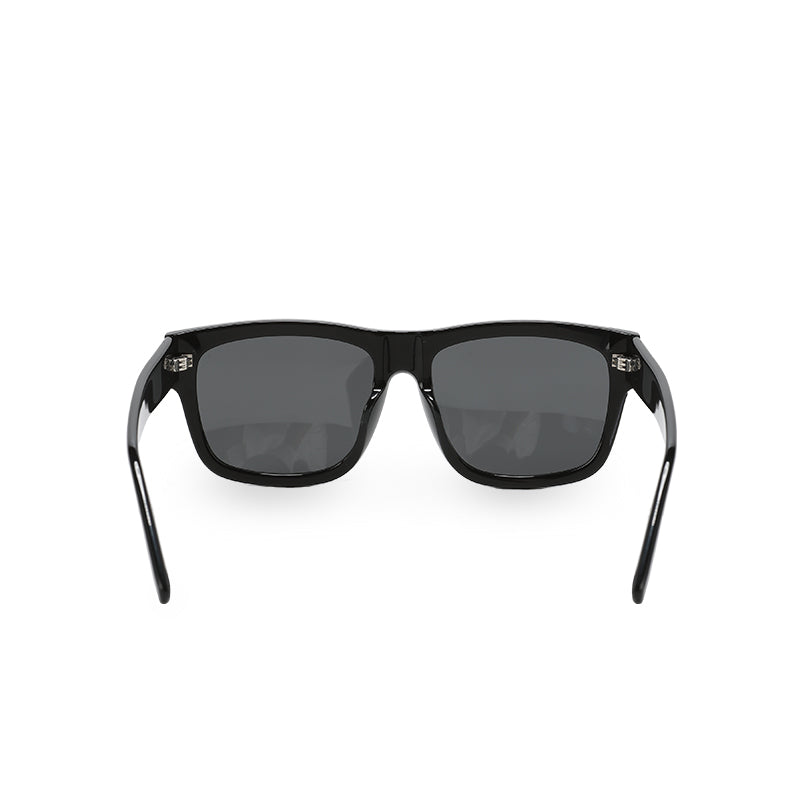 RSNY UN Classic square sunglasses - RSNY ·MJ0001A · Plate/nylon lenses · Frame width 148mm/temple length 145mm · Lens width 56mm/height 43.9mm · Unisex bright black large frame mirror type worn by men and women/0 touch metal logo