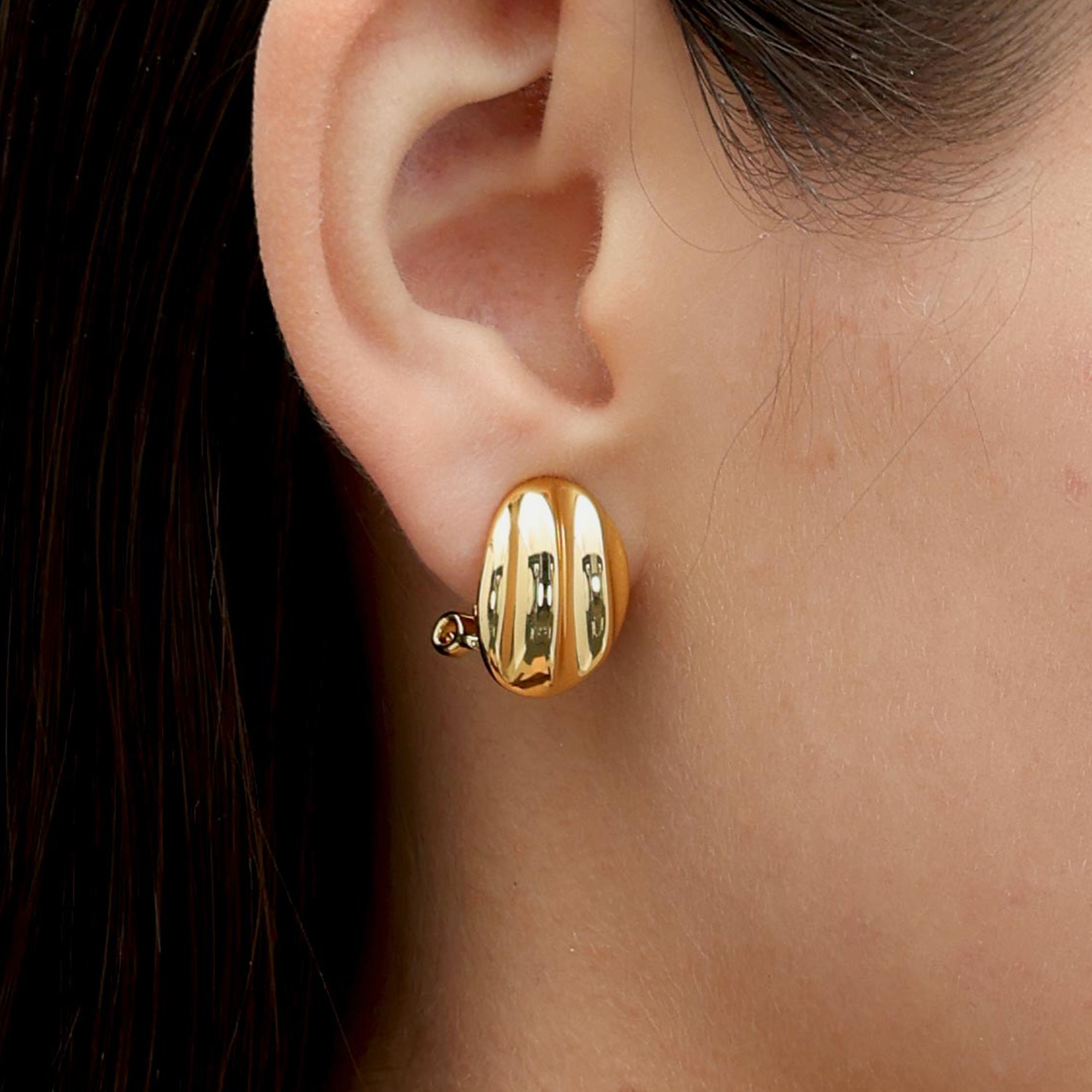 RSNY simple Roman stud earrings - RSNY R2125B 铜镀金/银耳针 约15*19*5mm 几何感切面造型/几何缠绕感元素/镜面级精工抛光/微厚重精巧质感