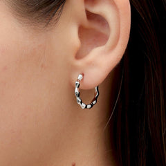 RSNY diamond cut earrings - RSNY R2171A 铜镀铑/银耳针 约20*20*3mm 钻石型设计元素/几何感切面造型/镜面级精工抛光/纯银高品质耳针