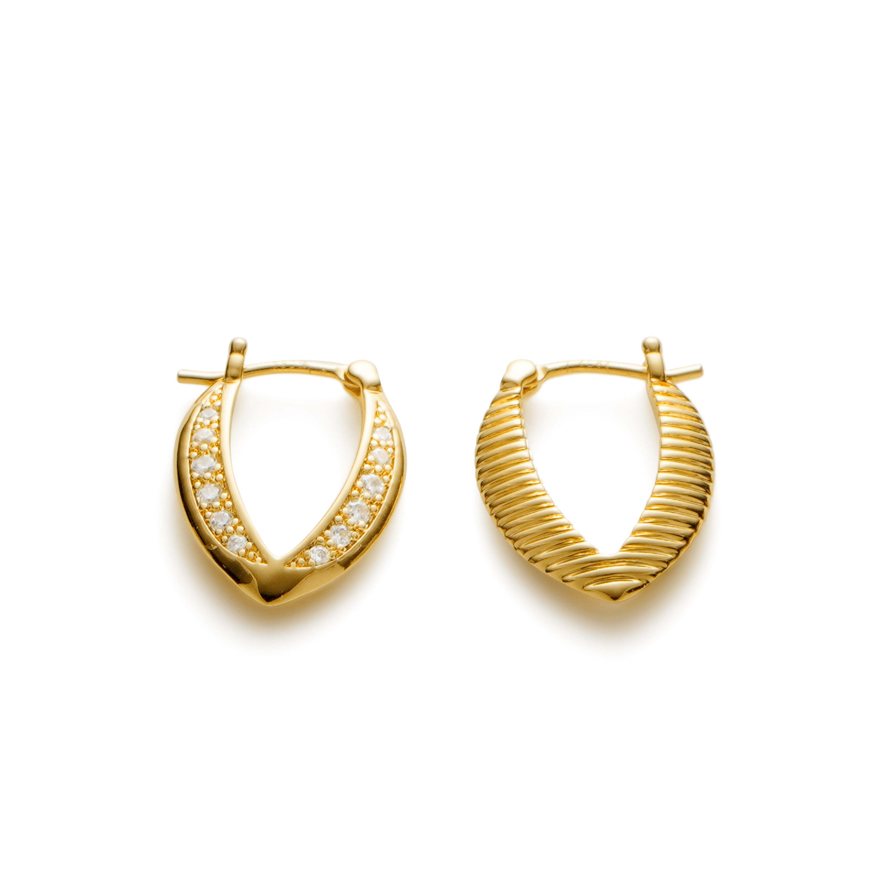 RSNY Simple Roman Earrings - RSNY R2149B 铜镀金/银耳针 约4*15*20mm 几何感切面造型/镜面级精工抛光/纯手工镶嵌技艺/纯银高品质耳针