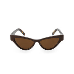 RSNY Dazzling SHARP Cat eye sunglasses - RSNY ·MJ0016B · Plate/nylon lenses · Frame width 145.3mm/temple length 145mm undefined · Unisex shining triangular cat eye design/0 touch metal logo/black frame and brown amber texture color scheme