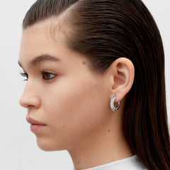 RSNY pleated earrings - RSNY R2138A 铜镀铑/银耳针 约3*23*23mm 波纹感设计元素/几何感切面造型/微厚重精巧质感/纯银高品质耳针