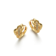 RSNY line shape earrings - RSNY R2108B 铜镀金/银耳针 约10*15*16mm 几何缠绕感元素/纯手工镶嵌技艺/马蹄环几何造型/纯银高品质耳针
