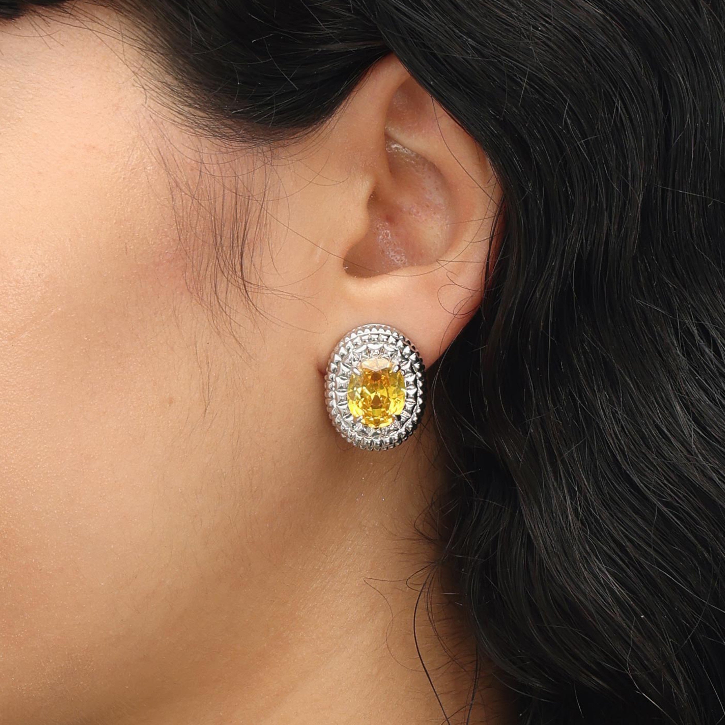 RSNY diamond texture stud earrings - RSNY R2063A Copper Rhodium Plated/S925 Tremella Needle/Cubic Zirconia/Brand Ear Plug Weight: 13.4g undefined Diamond pattern design elements/selected high-quality imitation diamonds/sterling silver high-quality ear needles/mirror-grade precision polishing/lightweight brand craftsmanship