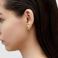 RSNY Diamond Stud Earrings - RSNY R2127B 铜镀金/银耳针 约14*19*7mm 钻石型设计元素/通勤款几何造型/精致感细节处理/纯手工镶嵌技艺