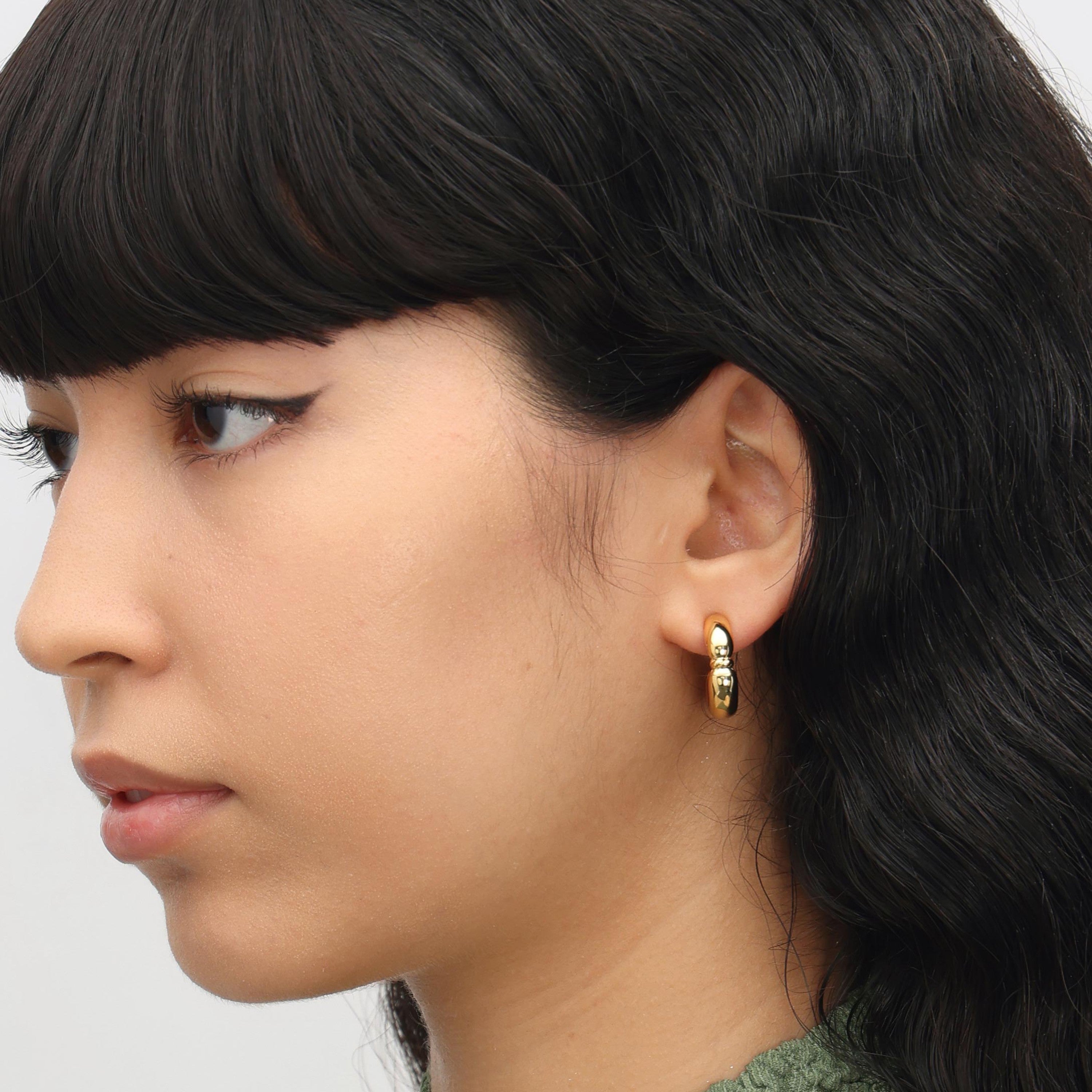 RSNY geometric earrings - RSNY R2091B Copper Gold Plated/S925 Tremella Needle/Brand Ear Plug Weight: 8.4g Size: 20 * 6 * 20mm Geometric winding elements/commuter simple size: shape/sterling silver high-quality ear needles/mirror-grade Seiko polishing/lightweight brand craftsmanship