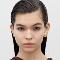 RSNY Redeen Styling Earrings - RSNY R2116B 铜镀金/银耳针 约15*18*5mm 钻石型设计元素/时尚感几何造型/轻量化镂空工艺/微厚重精巧质感