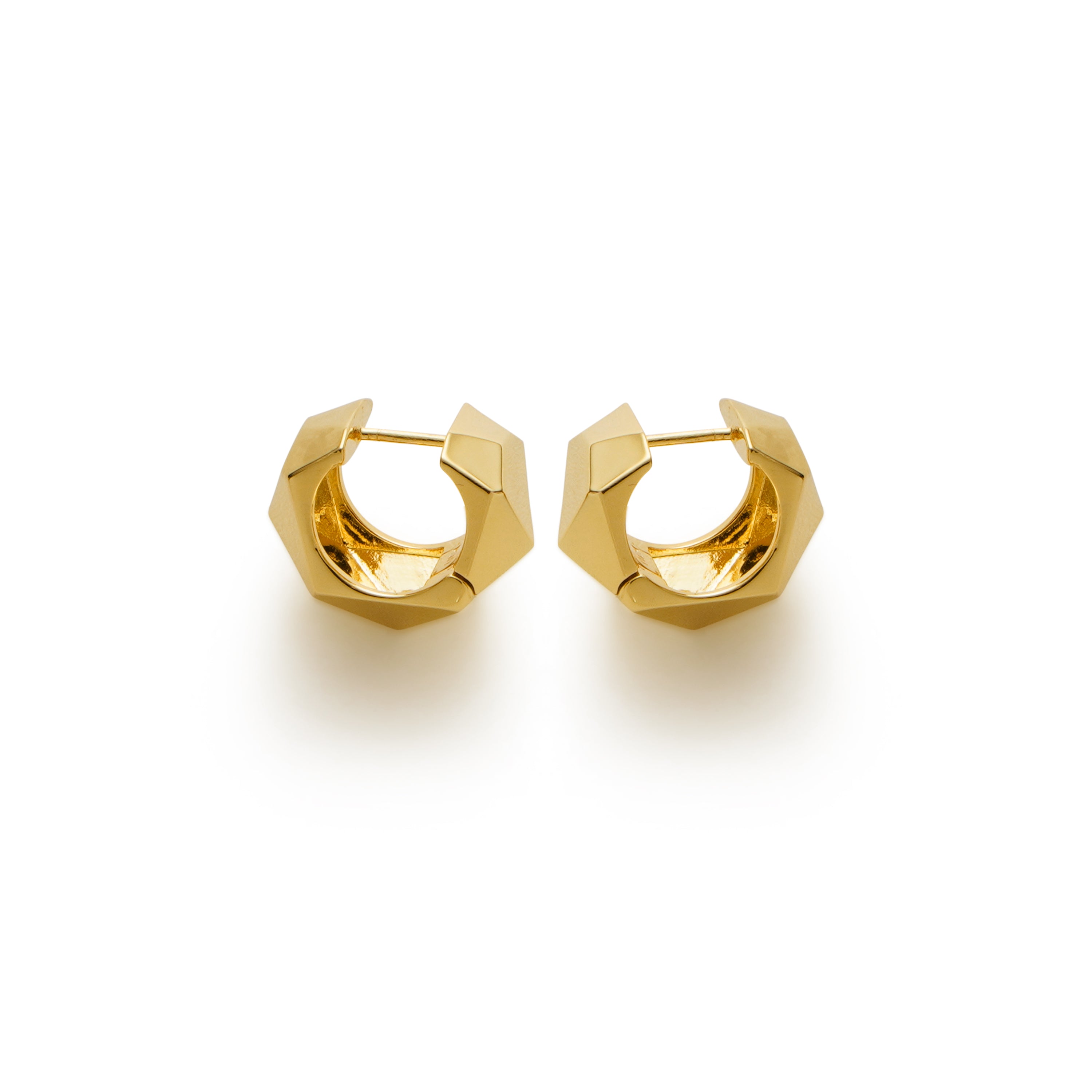 RSNY irregular diamond cut earrings - RSNY R2161B 铜镀金/银耳针 约12*15*18mm 钻石型设计元素/几何感切面造型/镜面级精工抛光/纯银高品质耳针