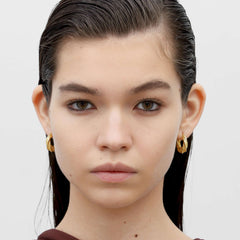 RSNY geometric abstract earrings - RSNY R2187B 铜镀金/银耳针 约20*20*8mm 几何缠绕感元素/交错环几何造型/纯手工精雕工艺/微厚重精巧质感